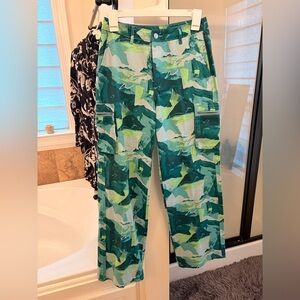 Forever 21 Teal Camouflage Pants